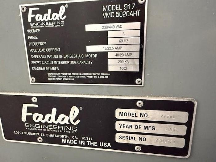 Used Fadal VMC-5020AHT