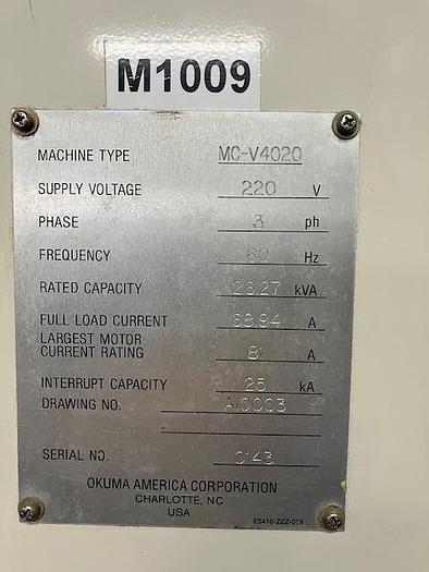 Used 2002 OKUMA MCV-4020