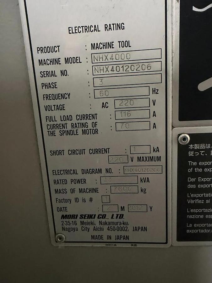 Used 2012 Mori Seiki