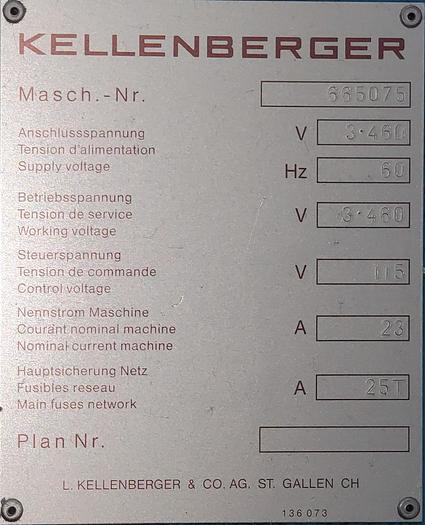 Used 2001 Kellenberger  125/430 Kel-Vision URS