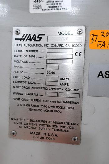 Used 2014 Haas VF-12/40