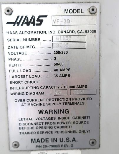 Used 2005 Haas VF-3