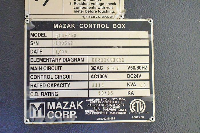 Used 2006 MAZAK Quick Turn Nexus 250