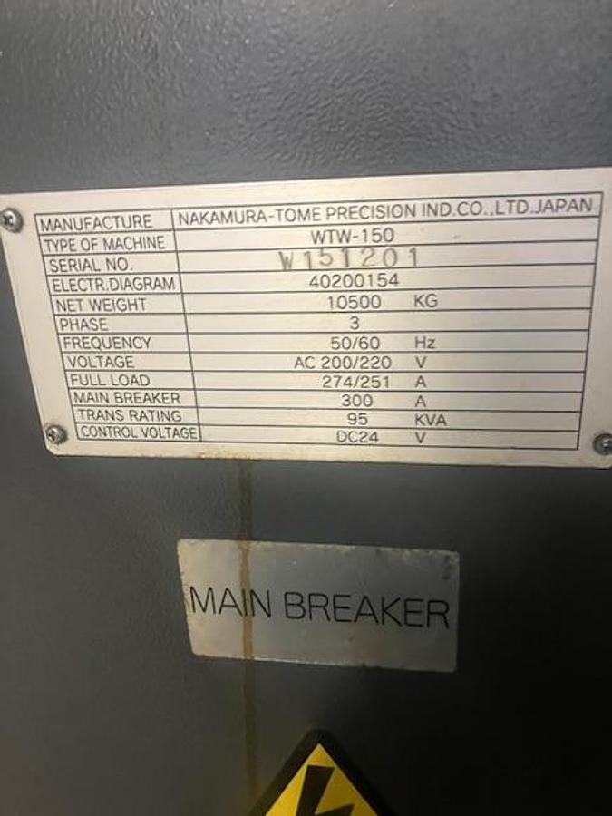Used 2004 NAKAMURA-TOME WT-150MMY