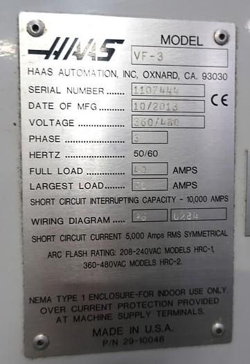 Used 2013 Haas VF-3