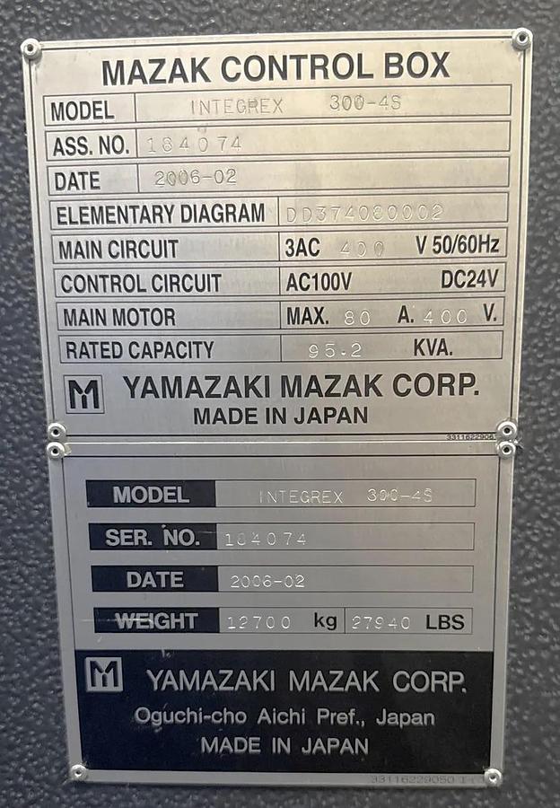 Used 2006 MAZAK INTEGREX 300-IVS
