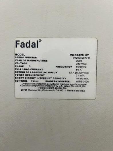 Used 2005 Fadal VMC-4020HT