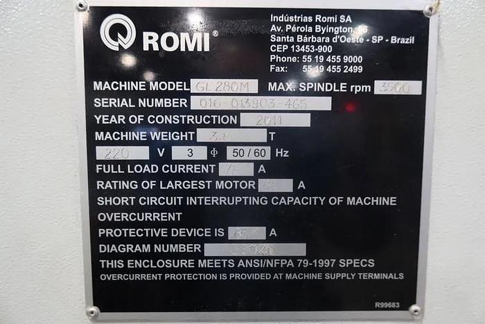 Used 2011 ROMI GL280M