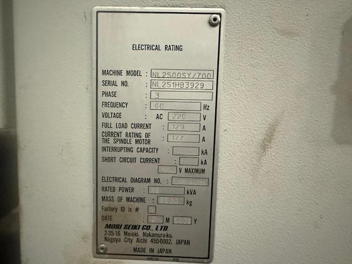 Used 2008 Mori Seiki NL2500SY/700