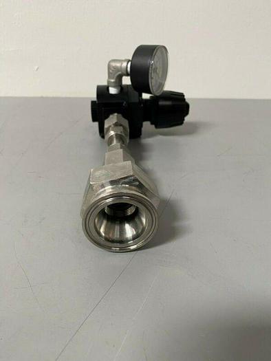Used Wilkerson R16-03-GN0A Regulator w/ 2" Sanitary Fitting & Pressure Gauge