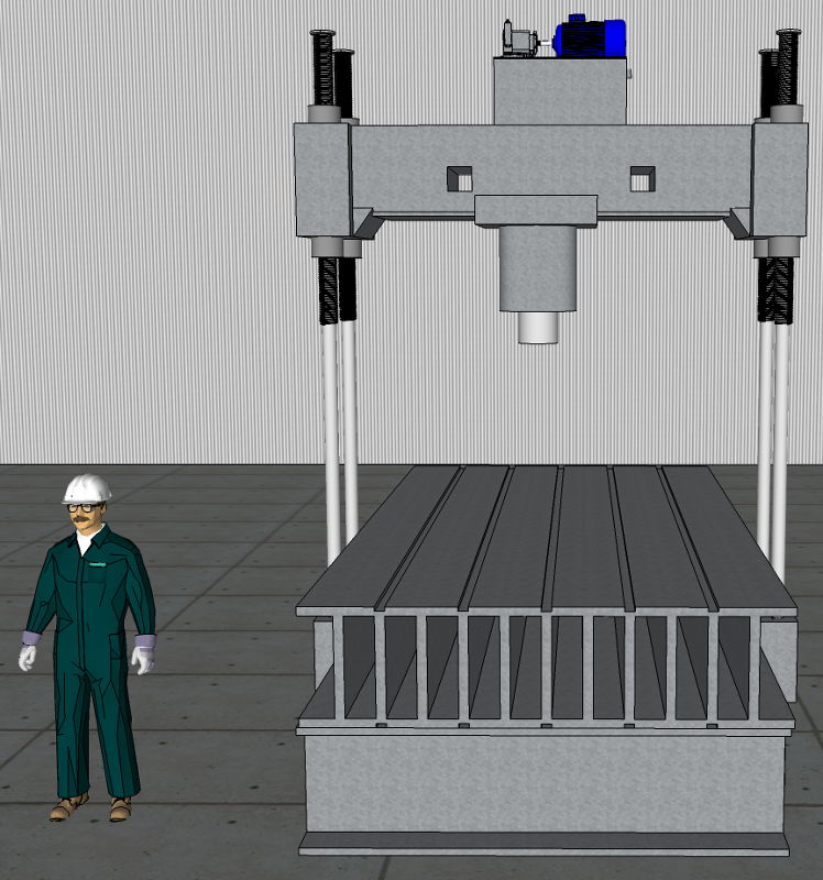 Used 250 Ton A.F.C. Hydraulic Straightening Press; 4 Axis Traveling Gantry Type with Elevating Crown; 4 Column Design