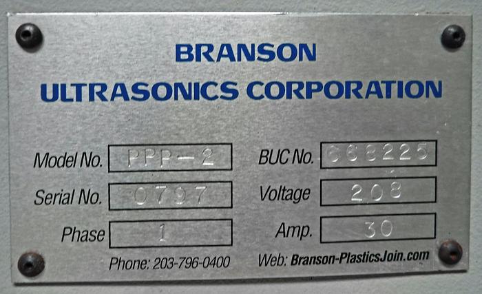 Used USED BRANSON ULTRASONICS CORPORATION PLASTIC WELDER, MODEL PPP-2