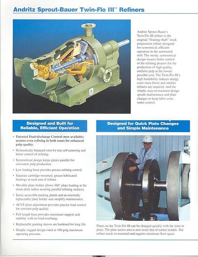 Used Sprout Waldron R42/48 TFIIIB Twin Flow Refiner, 42/48" #21483