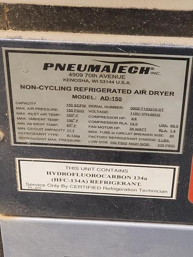 Used Pneumatech AD-150 Refrigerated Dryer