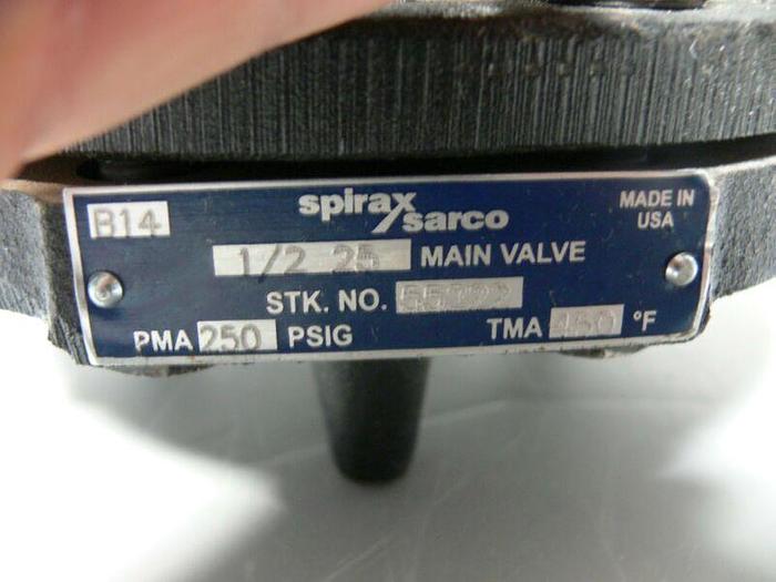 Used Spirax Sarco 1/2 25 Main Valve Pressure Reducer 55222 + 25P Pressure Pilot 59602