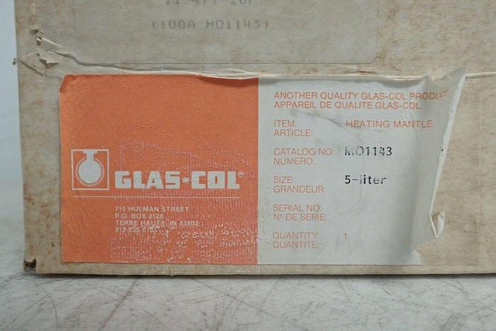 Used Glas-Col M01143 5-Liter Heating Mantle with Power Supply - NEW IN BOX