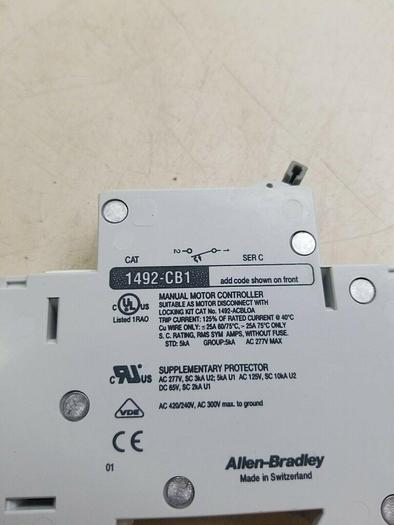 Used ALLEN BRADLEY 1492-CB1 Ser C ,G 030