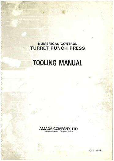 Used Manual for Amada Turret Punch Press PEGA 304040