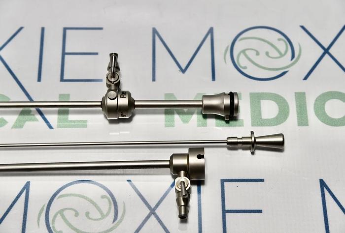 Used Stryker 2.9mm 12° Rev360 Hysteroscope Set 502-729-012, 502-740-051, 502-740-052, 502-729-050