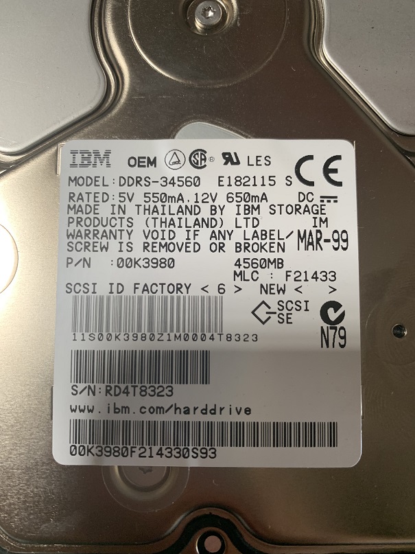 Used IBM Hard Drive DDRS-34560