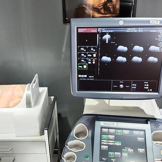 Gebraucht GE Voluson E8 Flachbildschirm Ultraschallgerät inkl. IC5-9-D Sonde und Sony UP-D897 Drucker Ultrasound