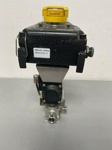 Used SVF Flow Controls AS11-2BAB34 3-Way Sanitary Ball 3/4" Valve