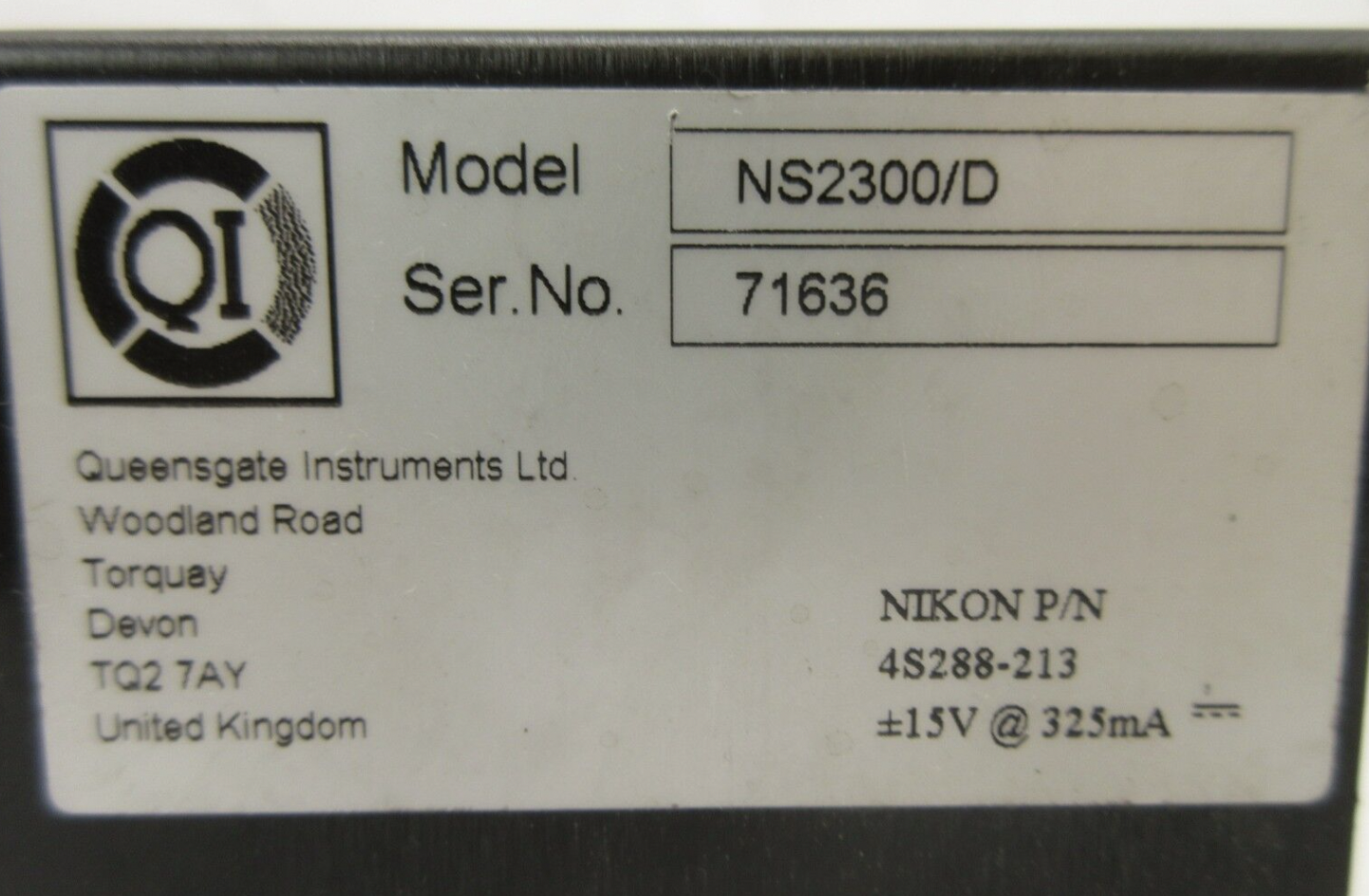 Used Queensgate NS2300/D Position Sensor Unit Nikon 4S288-213 NSR-S205C Working Spare