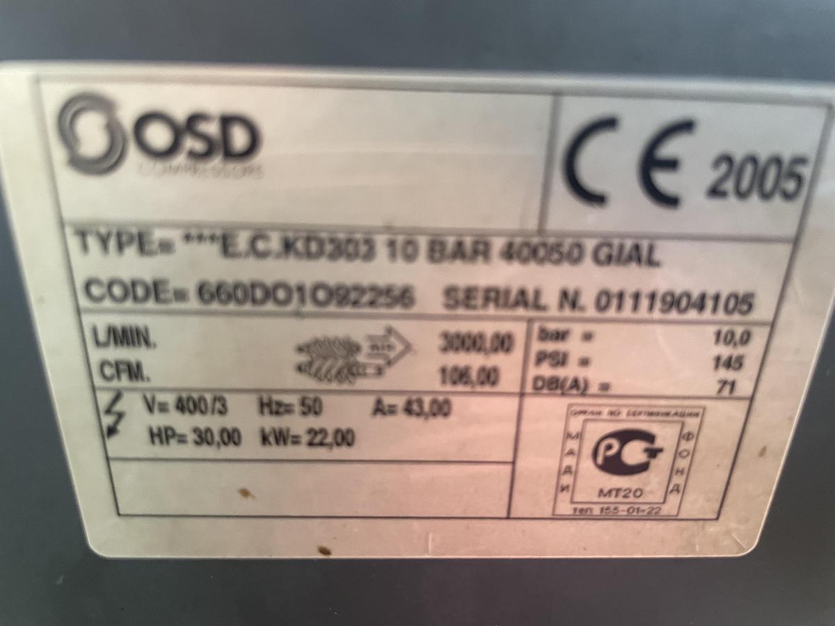 Usado Compressor de parafuso OSD KD303M