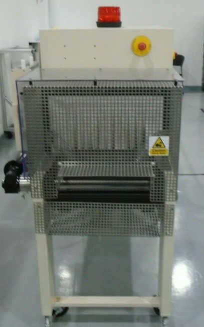 Used Belco STC2520C shrink packaging system with L-Sealer and Fan Shrink Tunnel