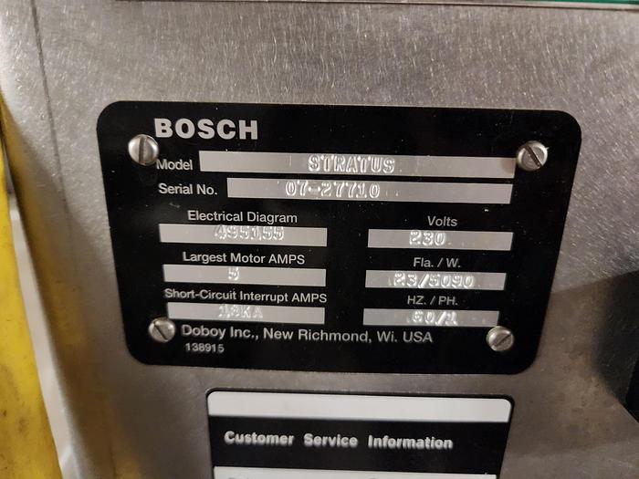 Used 2007 Bosch Doboy Stratus Flow Wrapper