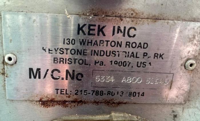Used KEK KEMUTEC ROTARY SIFTER - MODEL A800 - S/S