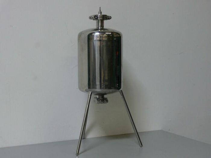 Used Sartorius Stedim 10 Liter 316L Stainless Steel Pressure Vessel w/ Bottom Drain