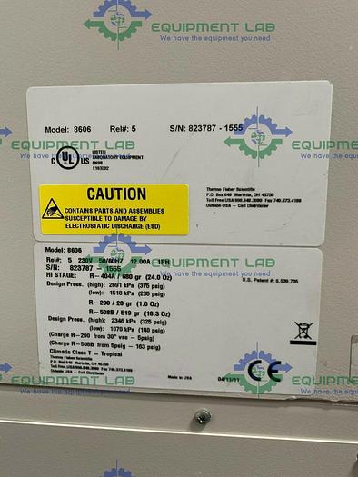 Used Thermo Scientific 8606 -86 ºC Ultra Low Laboratory Freezer 23 Cu Ft 230V