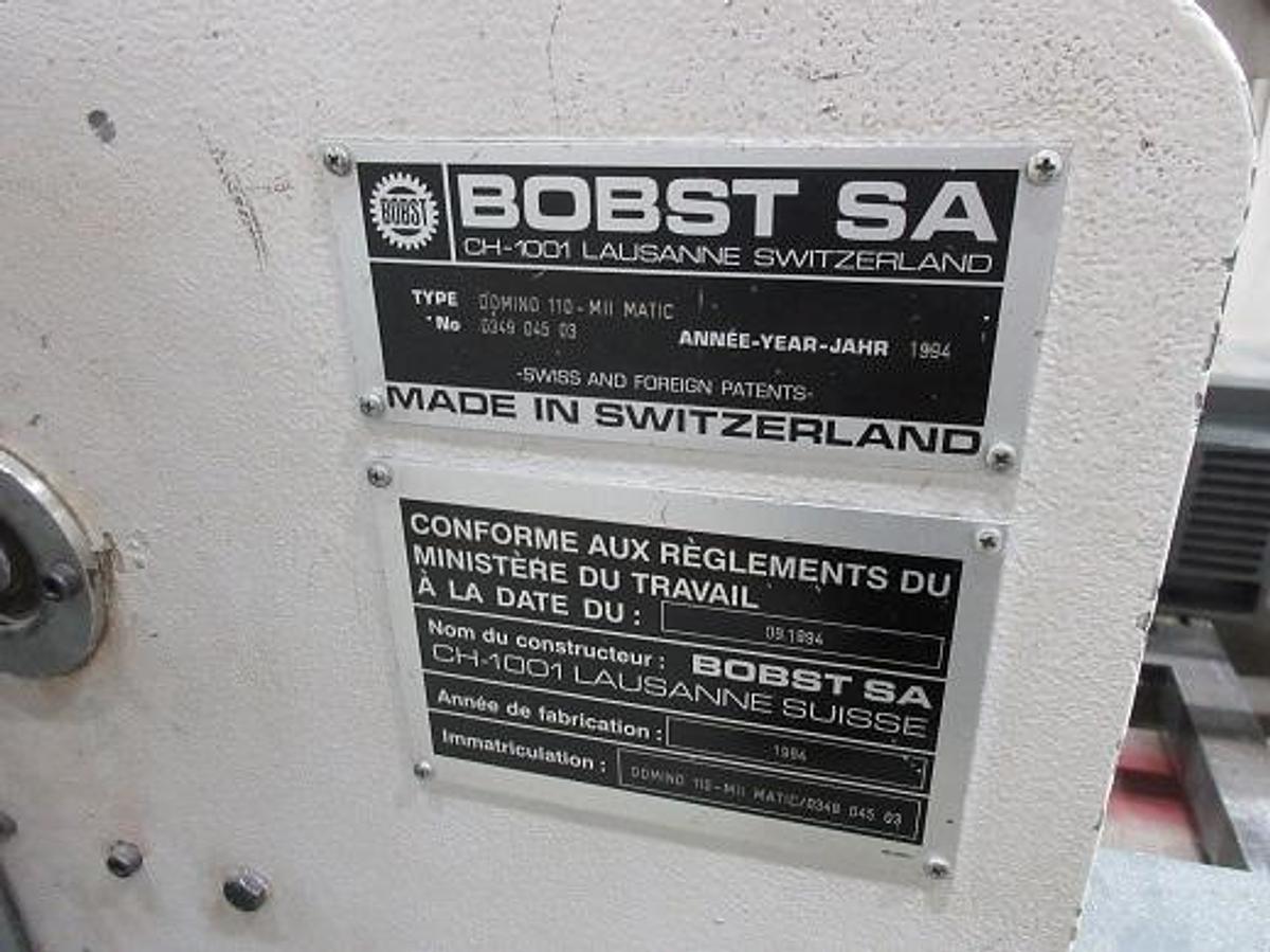 Used 1994 Bobst Domino 110 M-II Folder Gluer with 4/6 corner