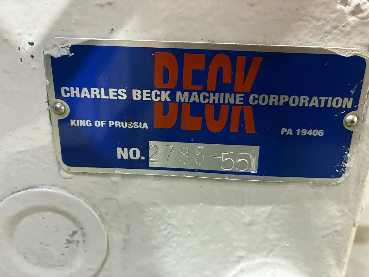 Used 72 "Beck Sheeter with Piler