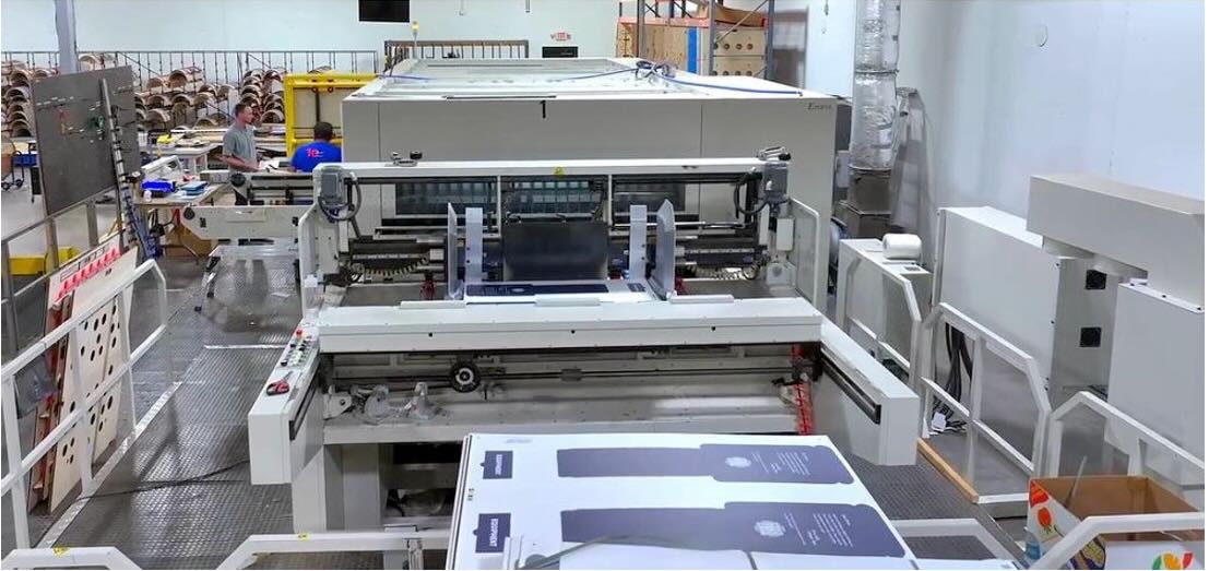 Used 2017 Eterna PE-2100S Automatic Flatbed Die Cutter with Stripping
