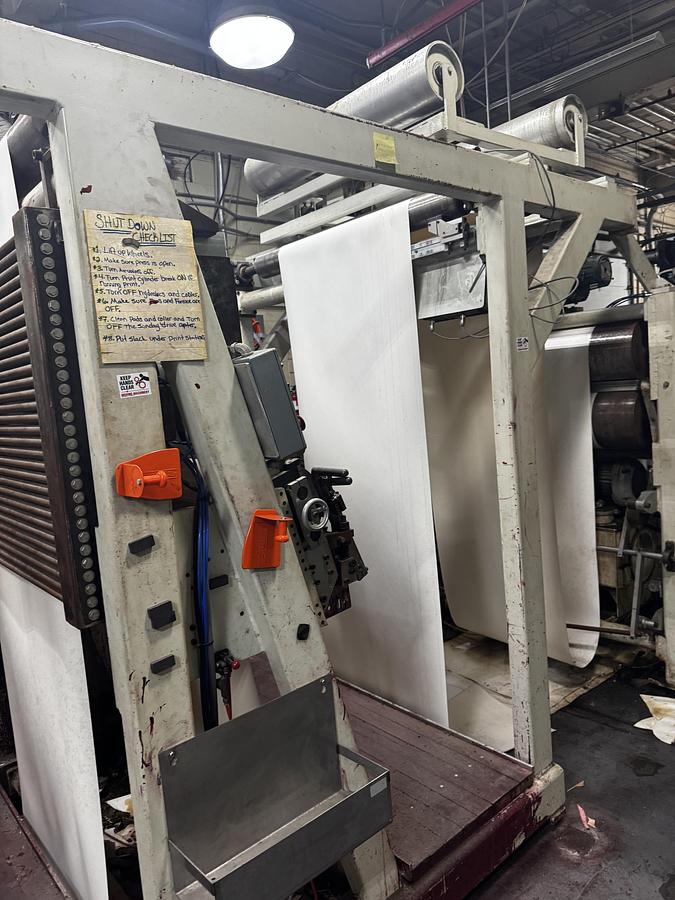 Used 44" Zerand Web Fed Die Cutter 2 color Flexo