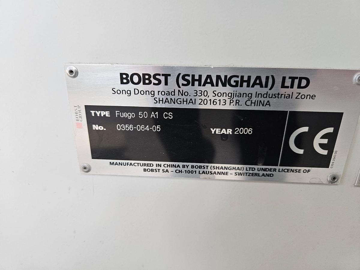Used 2006 BOBST FUEGO 50 A1 CS Folder Gluer