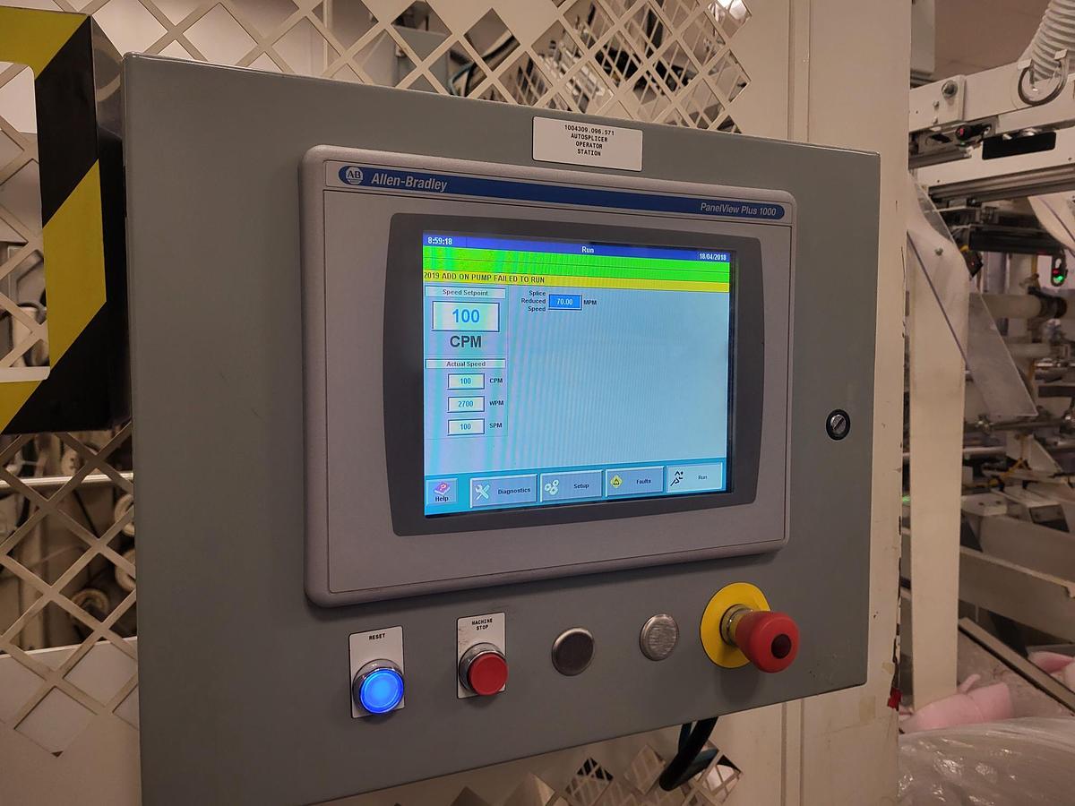 Used PCMC rx300 Wipe Manufacturing Line