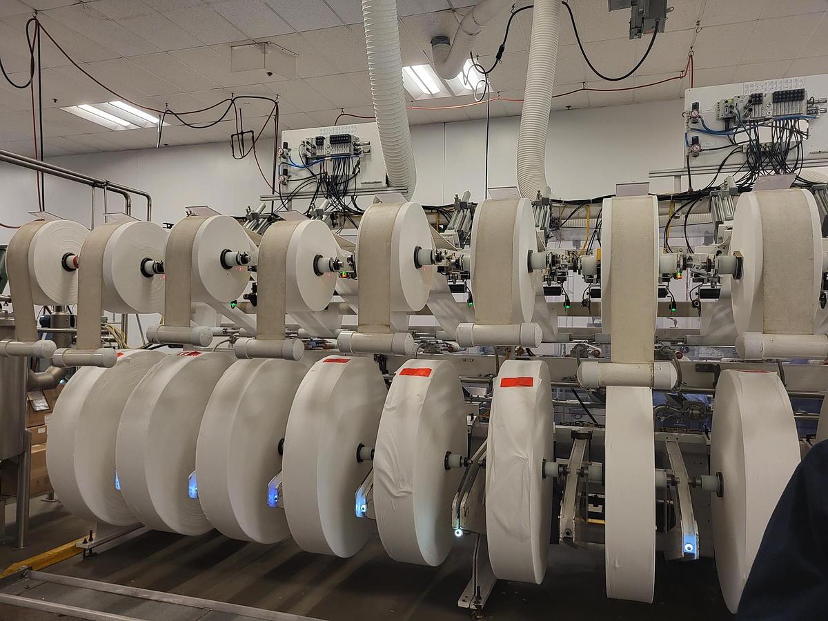 Used PCMC rx300 Wipe Manufacturing Line