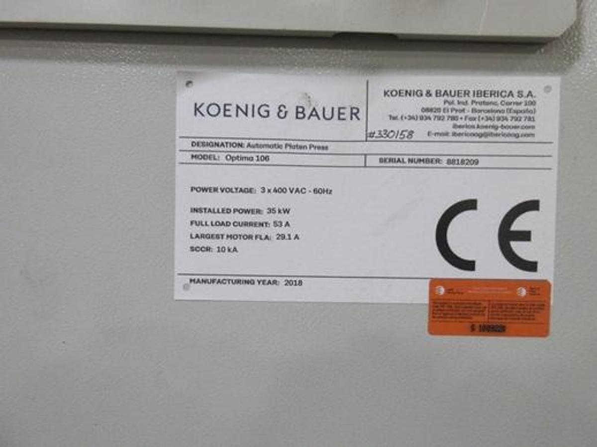 Used 2018 IBERICA OPTIMA 106 DIECUTTER