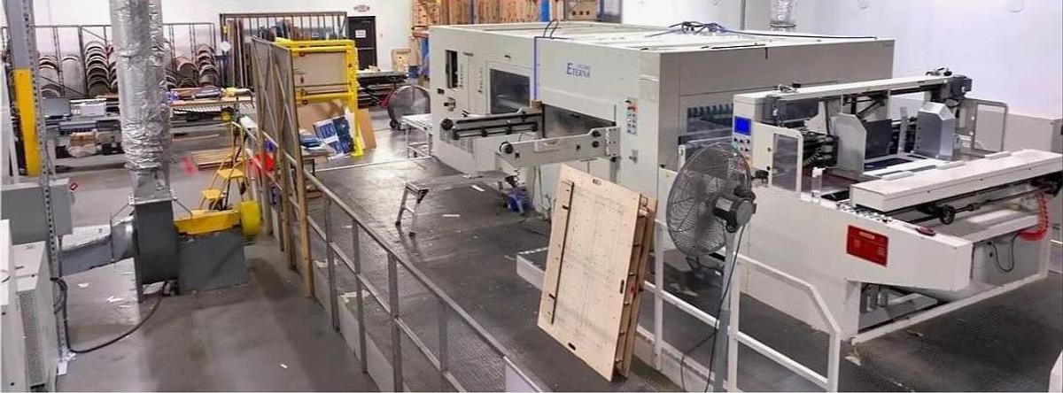 Used 2017 Eterna PE-2100S Automatic Flatbed Die Cutter with Stripping