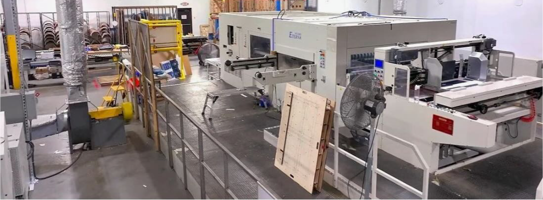 Used 2017 Eterna PE-2100S Automatic Flatbed Die Cutter with Stripping
