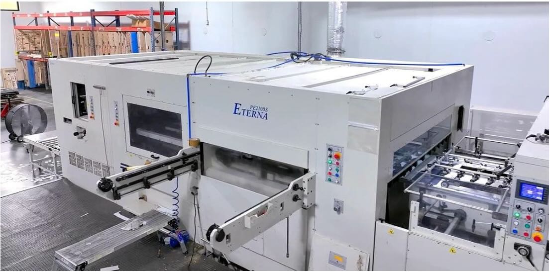 Used 2017 Eterna PE-2100S Automatic Flatbed Die Cutter with Stripping