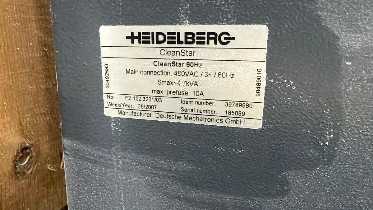 Used 2007 Heidelberg Speedmaster 102 10P