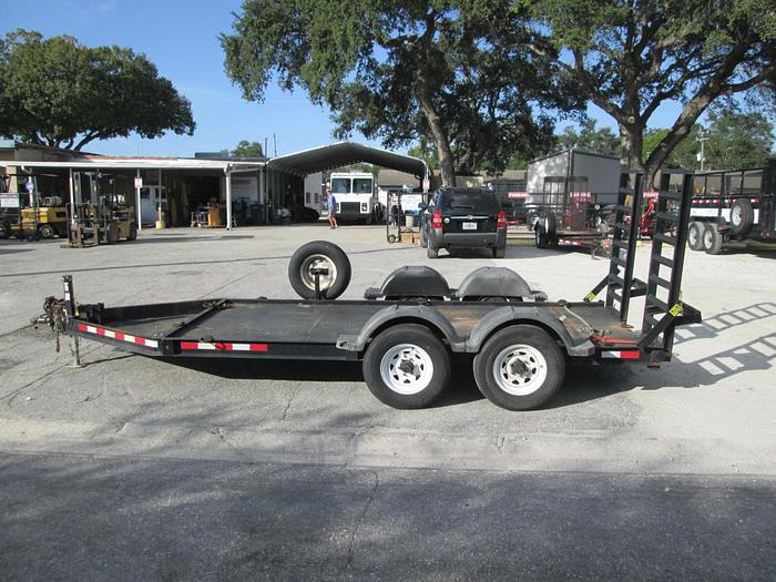 Used Low pro steel deck equipment trailer