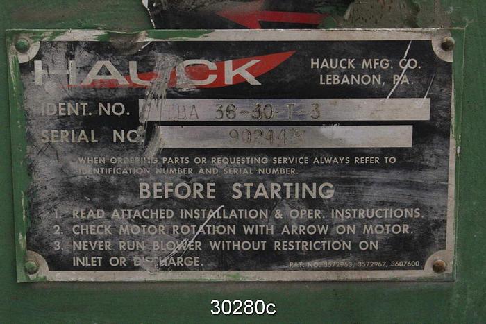 Used Hauck TBA-36-30-T-3 Blower #30280