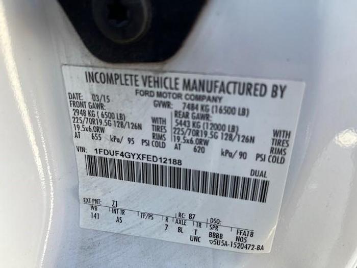Used Altec AT200 35ft Bucket Boom on 2015 Ford F450 Reg Cab Utility Truck – C12188