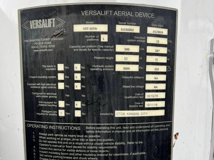 Used Versalift VST-50TN 2019 Ram W5500 Sign Truck - R43889