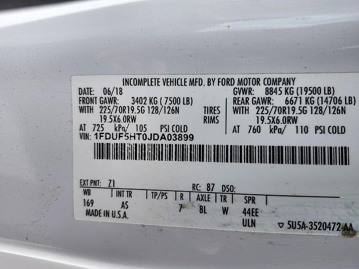 Used Altec AT41M 46ft Bucket Boom on 2018 F550 4x4 Reg Cab Utility Truck - 03899